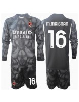 Otroške Nogometnih dresov AC Milan Mike Maignan #16 Vratar Domači 2024-25 Dolgi rokavi (+ hlače)